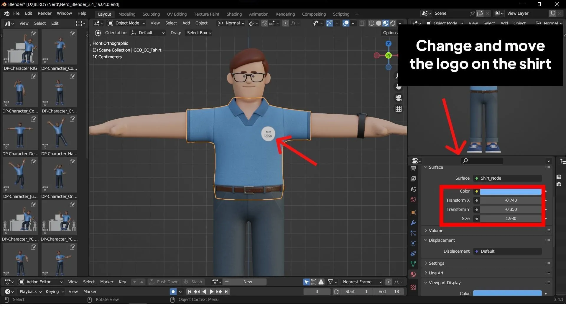 Customizable Office Illustration Man - Change and move logo